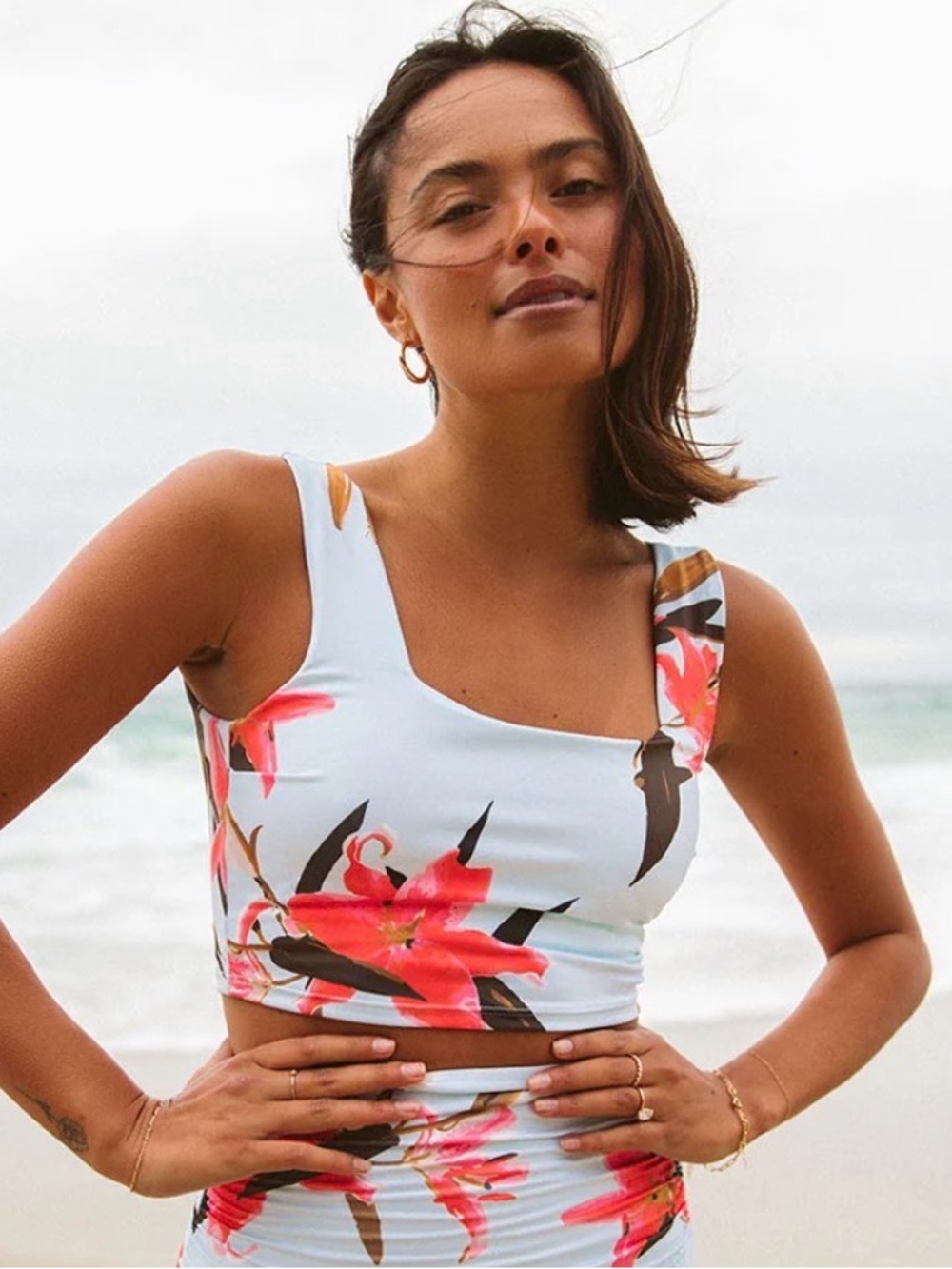 Albion Fit Sea Glass Olivia Swim Crop Top Bikini Top- Still Full Price